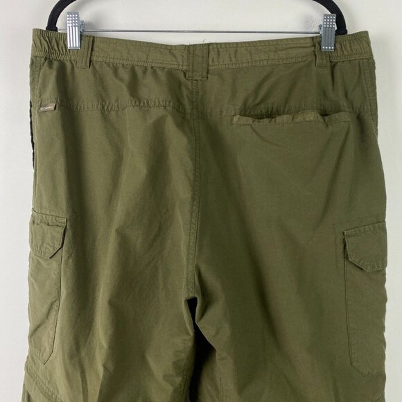 Columbia Pants Mens L x 32 Green Crested Butte Convertible Ripstop Hiking Cargo - Picture 5 of 11